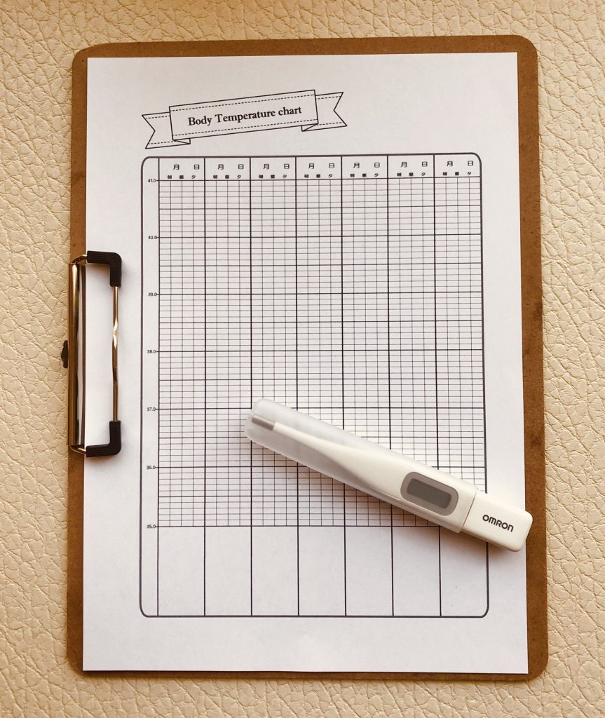 シンプルな検温表　無料で印刷して使えるテンプレート