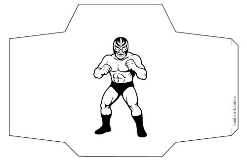 いかついレスラー コインサイズのミニポチ袋のテンプレート